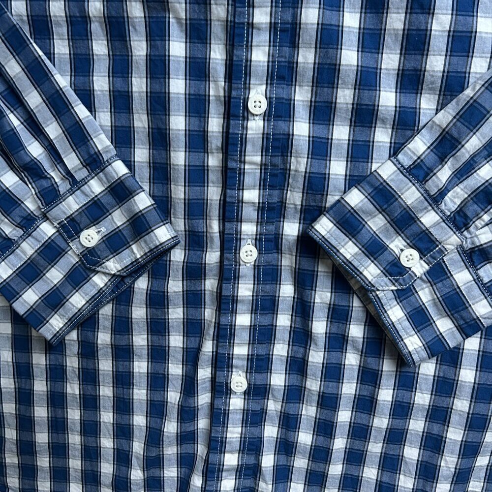 Levi's Long-sleeved Blue Plaid Men's Shirt Extra Large XL - Picture 5 of 5